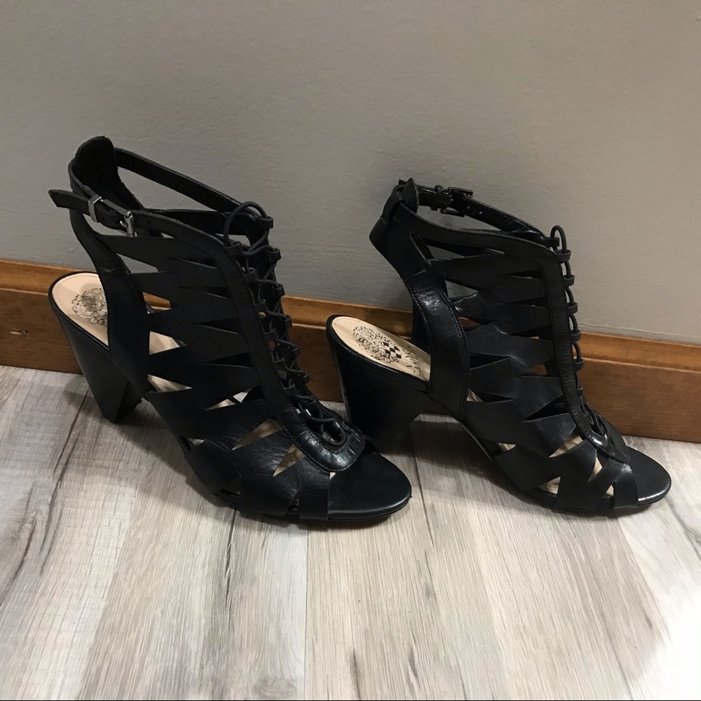 Vince Camuto Lace Up Cut Out Bootie Sandal